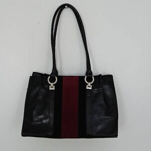 Etienne Aigner Women's Dual Handle Strap Dual Color Shoulder Bag Black&Red